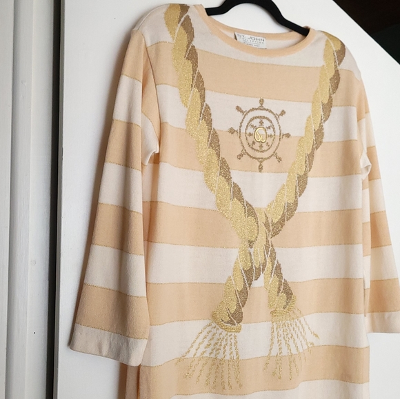 Vintage St John beige nautical rope striped sweater - Picture 2 of 12